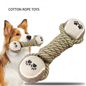 Mini Dog Toys Ball For Dogs Accessories Toothbrush Chew Premium Cotton-Poly Tug