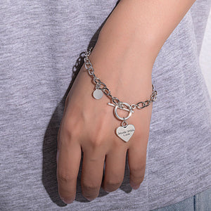 Love Bracelet Heart Shaped Chain Alloy Pendant Jewelry